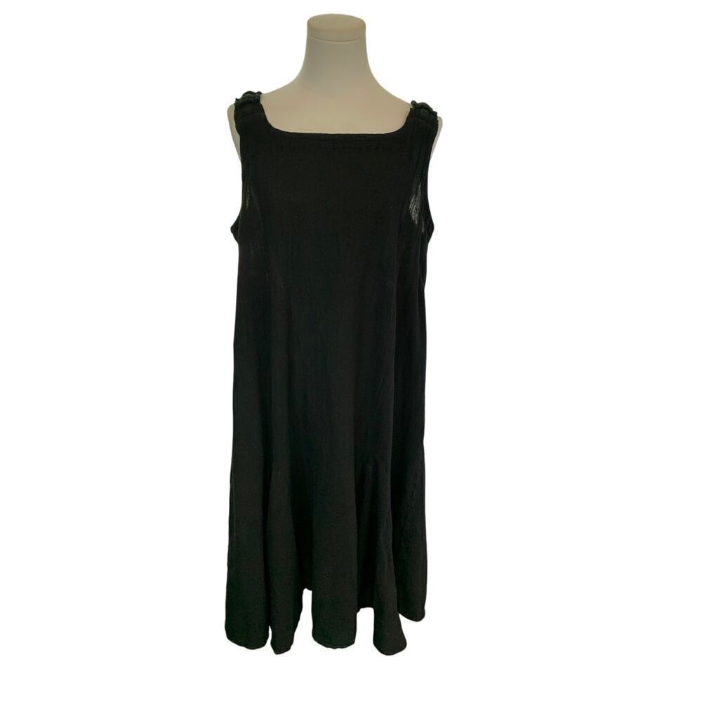Women's ABACA Black Cotton Long Dress - Size Small/2
